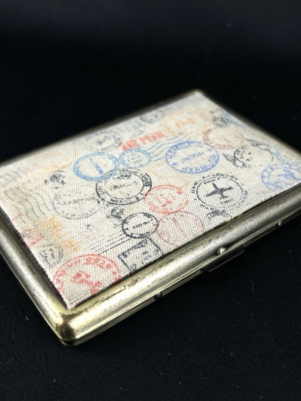 Vintage Glam Naturale Cigarette Case or Card Holder Passport Travel Pattern
